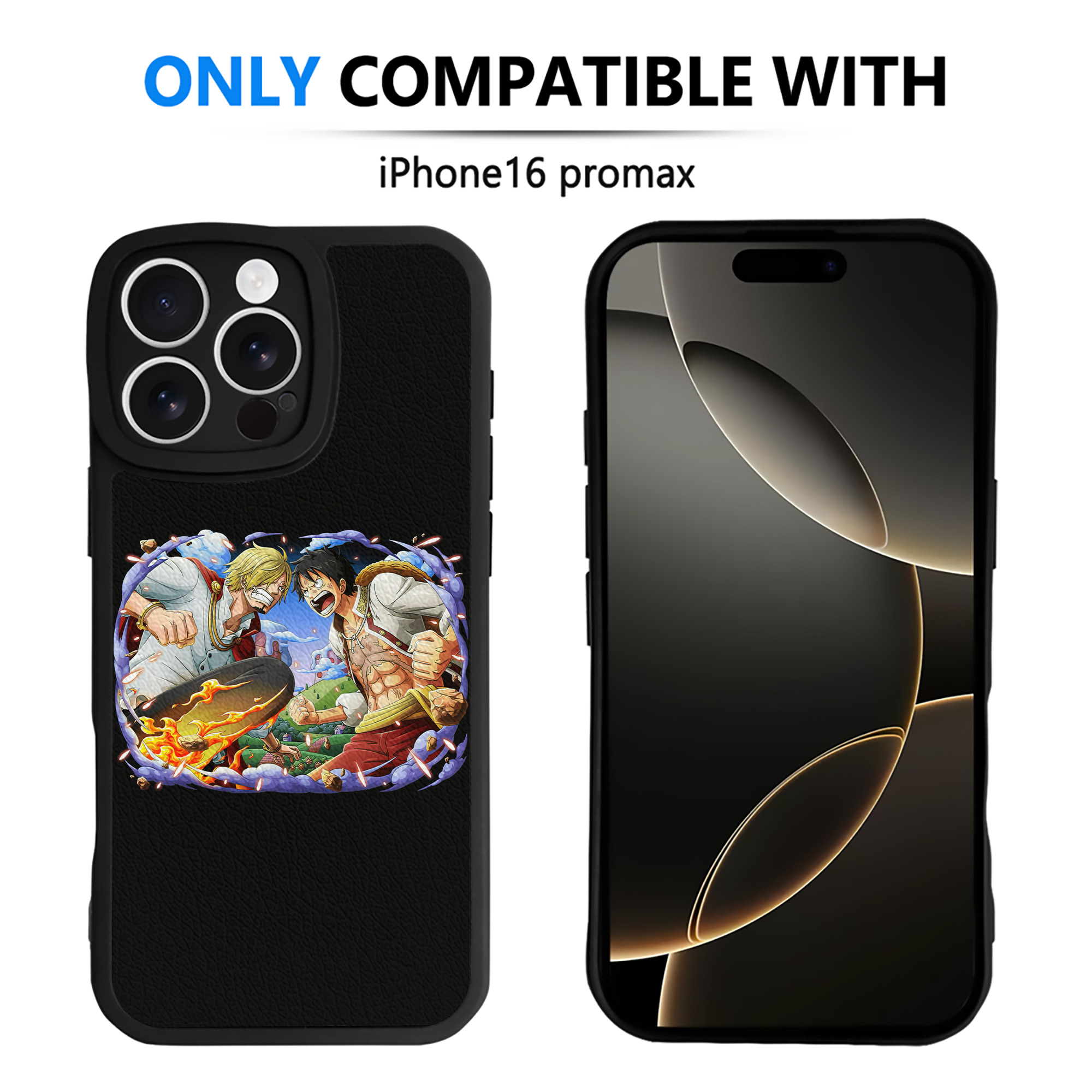 （画像用） ワンピース モンキー・D・ルフィ ONE PIECE Monkey D. Luffy 【iPhone 16シリーズ対応】シリコンスマホケース（レザー調） 材質：シリコン
